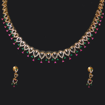 "1grm Fancy AMERICAN DIAMOND Set AD Set - MGR -1305 - Click here to View more details about this Product